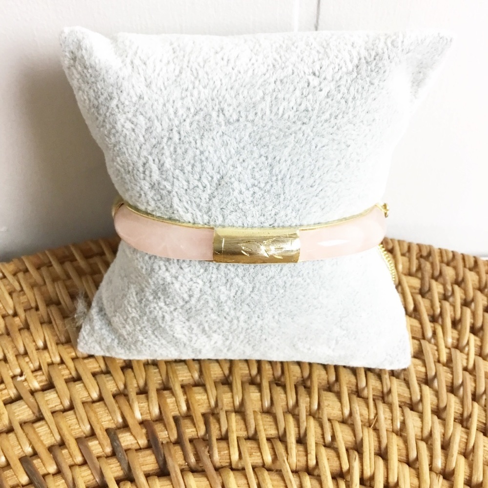 Vintage Pink Gold Toned Bracelet Quartz Cuff